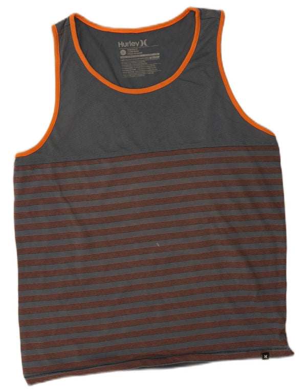 Hurley Herre Premium Fit Vest Top Stor grå stribet bomuld
