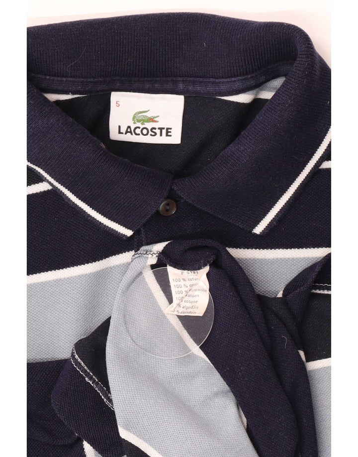 Lacoste herre poloskjorte str. 5 Large Marineblå stribet bomuld