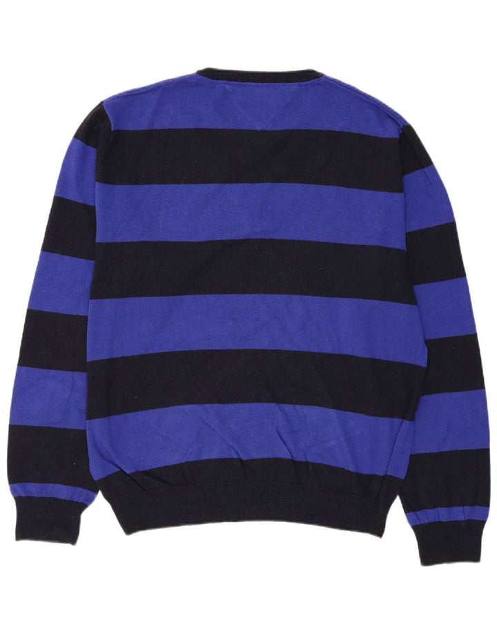 TOMMY HILFIGER Herre sweater med rund hals 2XL sort stribet bomuld