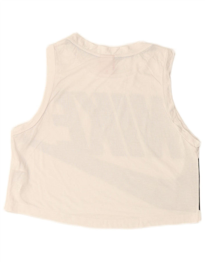 NIKE Womens Crop Grafisk Vest Top UK 14 Medium White Polyester