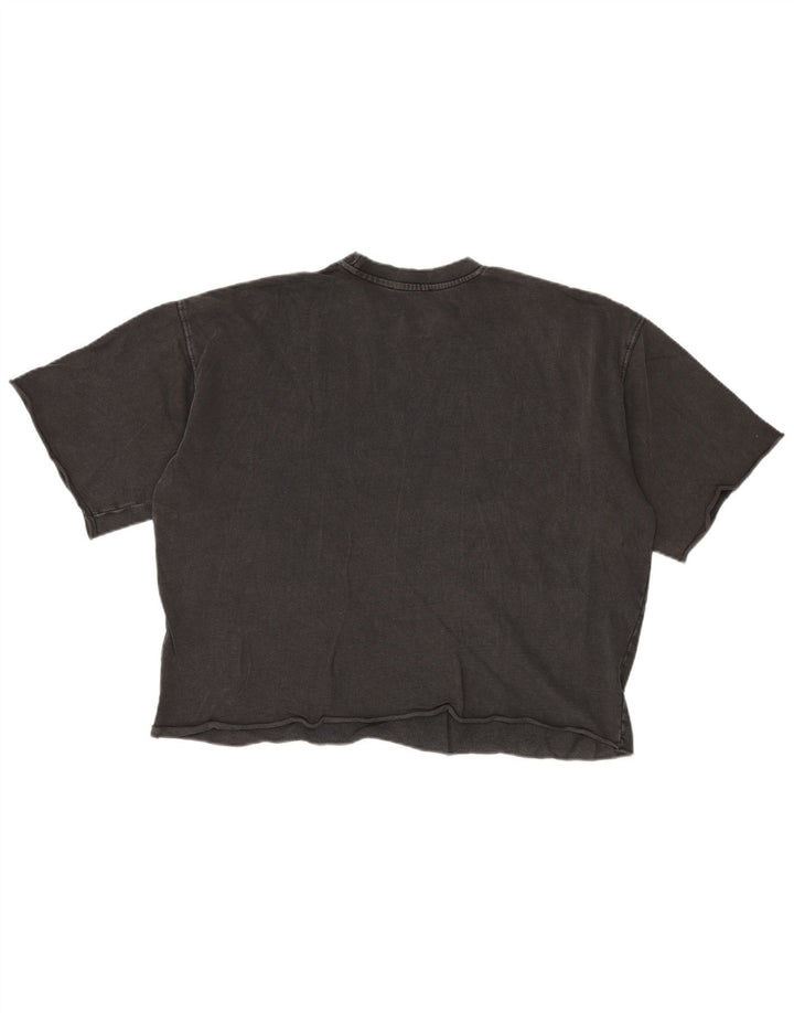 Zara Dame Oversized T-Shirt Top UK 10 Lille Grå Bomuld