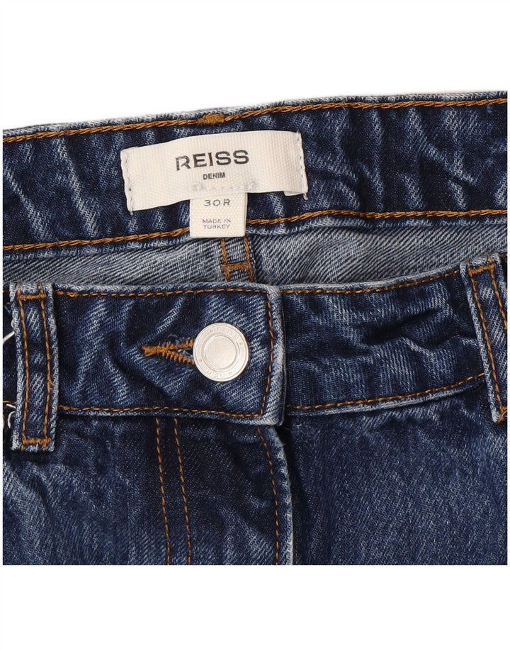 Reiss Herre Distressed Wide Leg Jeans W30 L33 Blue Viscose