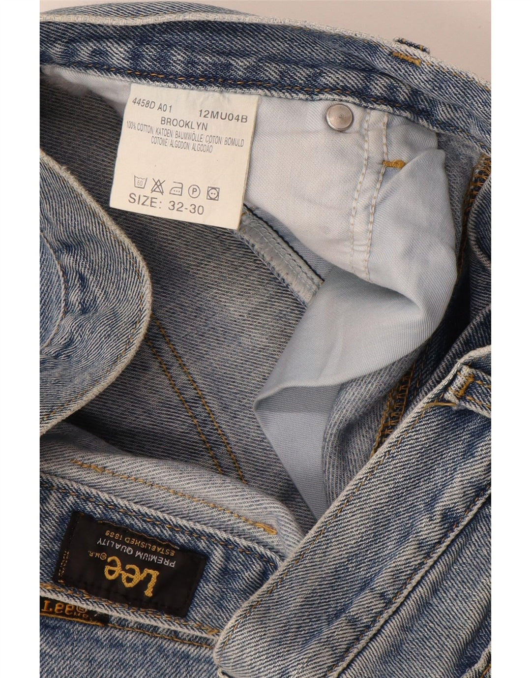 LEE Herre Brooklyn Straight Jeans W32 L30 Blå Bomuld