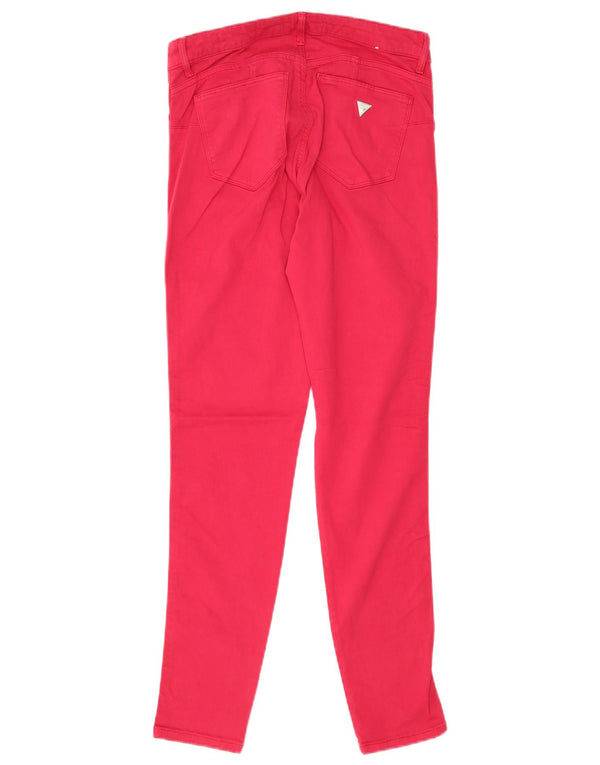 Guess Womens Curve X Skinny Jeans W30 L30 Pink Bomuld