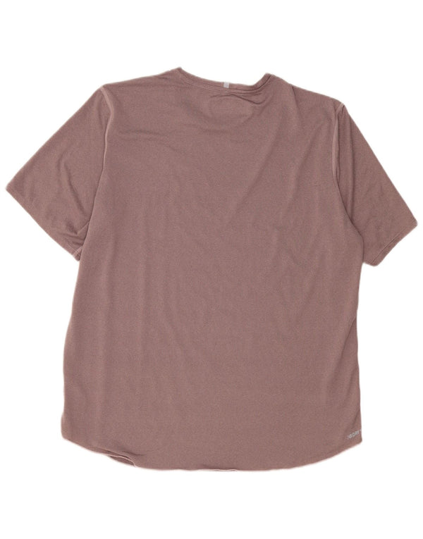 New Balance herre T-shirt top XL brun stribet polyester