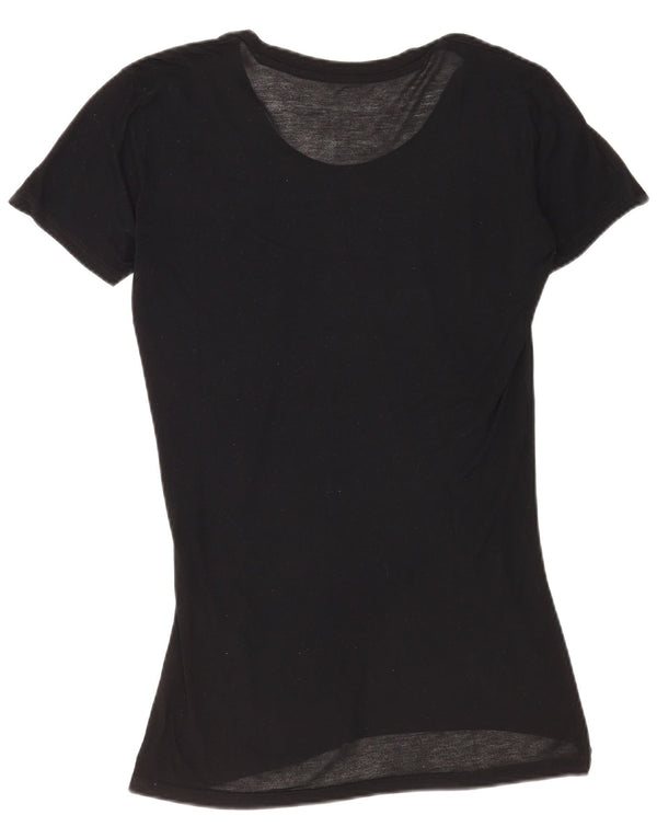 Hard Rock Cafe Womens Paris Oversized Graphic T-Shirt Top UK 10 Small Black