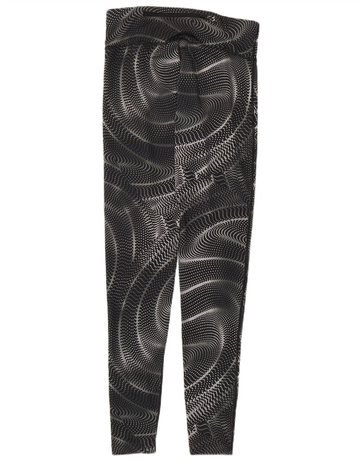 Nike Dame Dri Fit Leggings UK 6 XS Sort Geometrisk Polyester