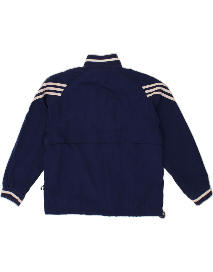 ADIDAS Boys Zip Neck Pullover Tracksuit Top 11-12 Years Medium Navy Blue Vintage Adidas and Second-Hand Adidas from Messina Hembry 
