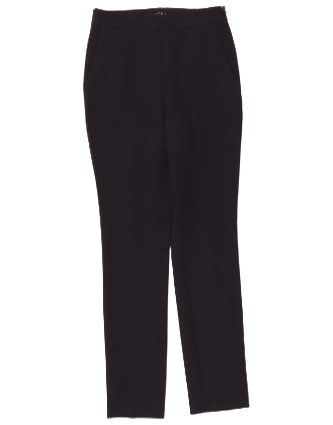 Zara Dame Slim Chino Bukser XS W24 L28 Marineblå Polyester