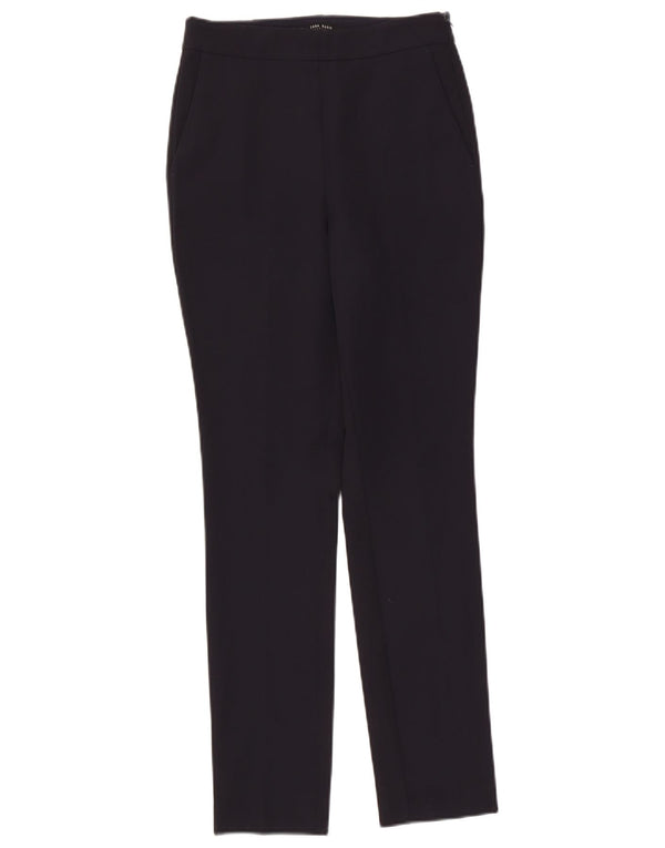 Zara Womens Slim Chino Trousers XS W24 L28 Navy Blue Polyester