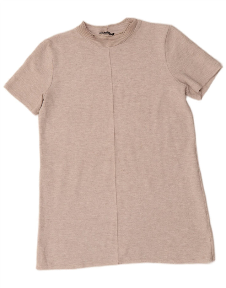Zara Womens Shift Dress UK 16 Large Beige Bomuld