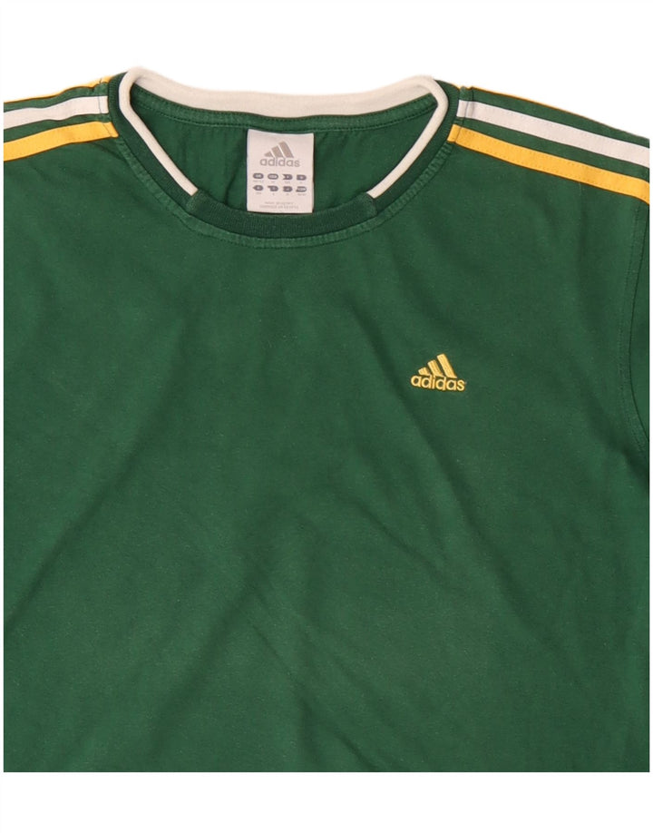 ADIDAS Herre Top Langærmet UK 40/42 Medium Green Bomuld