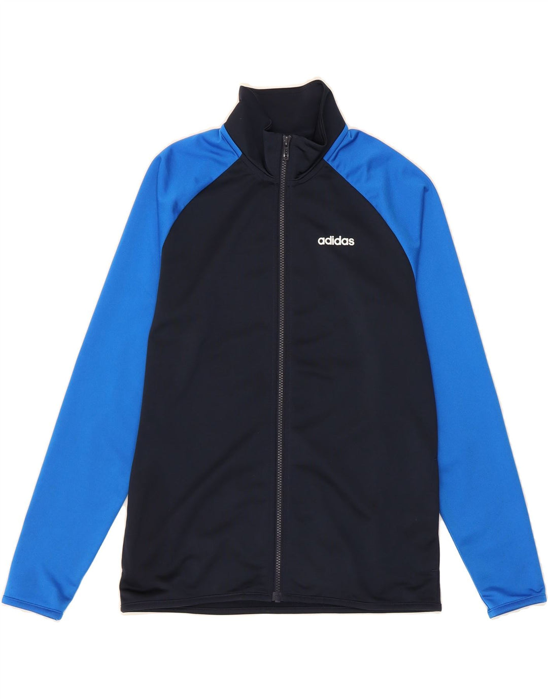 ADIDAS Boys Tracksuit Top Jacket 13-14 Years Navy Blue Colourblock Vintage Adidas and Second-Hand Adidas from Messina Hembry 