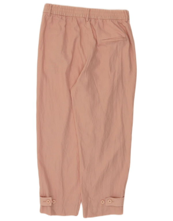 Zara kvinders højtaljede tilspidsede cropped bukser Medium W28 L25 Pink