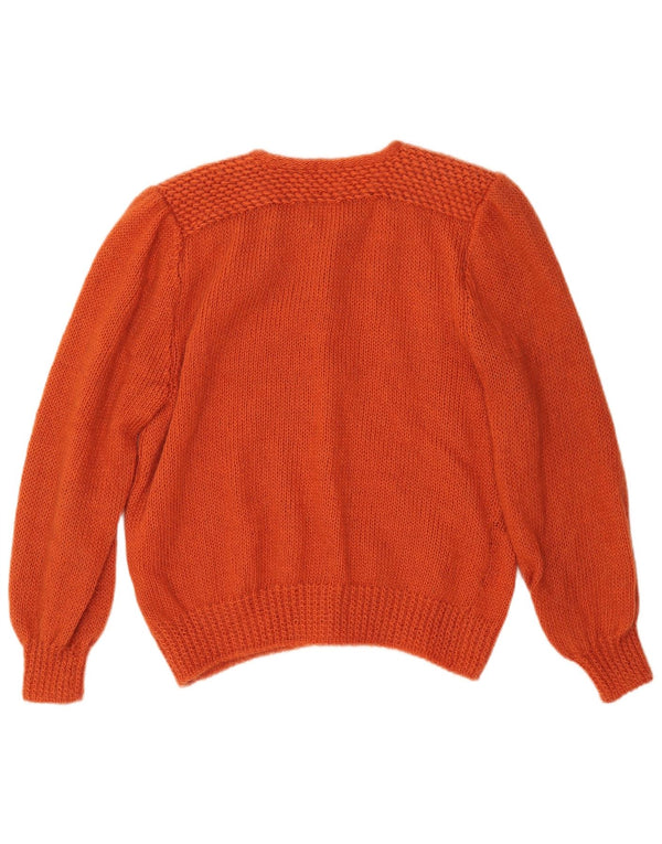 VINTAGE Dame Cardigan Sweater UK 16 Large Orange