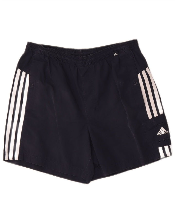 Adidas Herre Graphic Regular Sports Shorts Small Navy Blue Polyester Sports