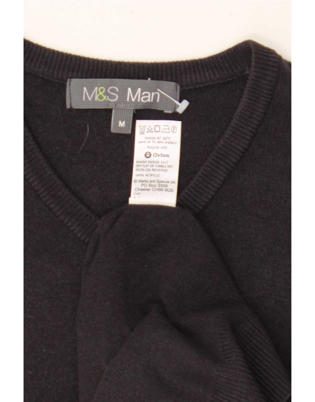 Marks & Spencer Herre V-hals sweater Medium Sort Akryl