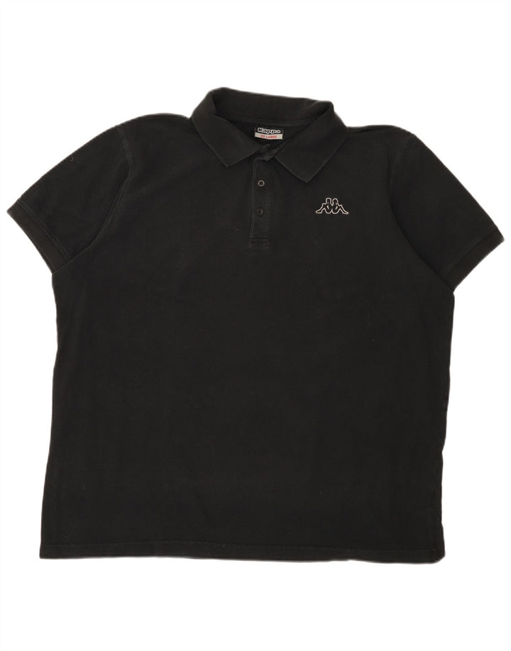 KAPPA Poloshirt til mænd 2XL sort bomuld