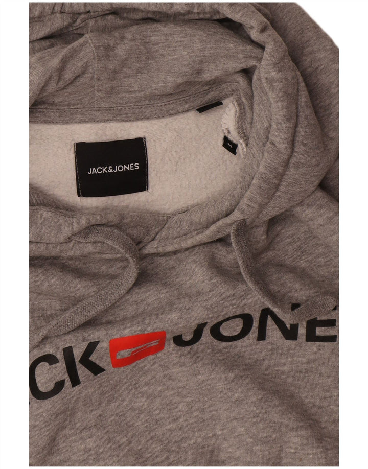 Jack & Jones Grafisk hættetrøje til mænd mellem grå flækket