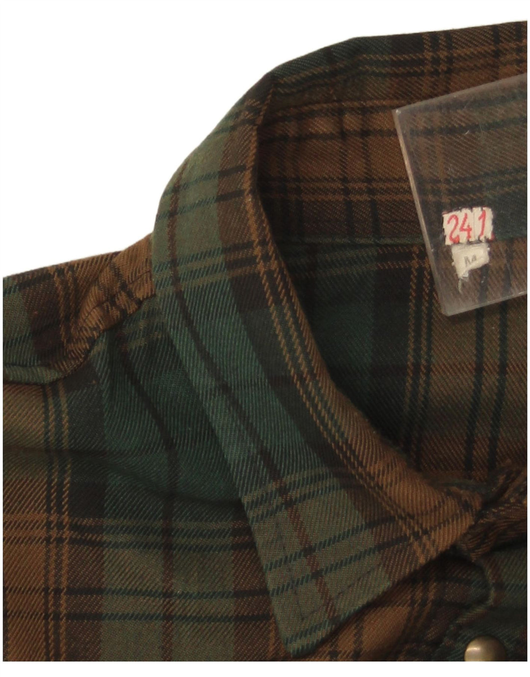 Vintage flannelskjorte til mænd, medium grøn ternet