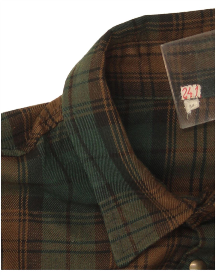 Vintage flannelskjorte til mænd, medium grøn ternet