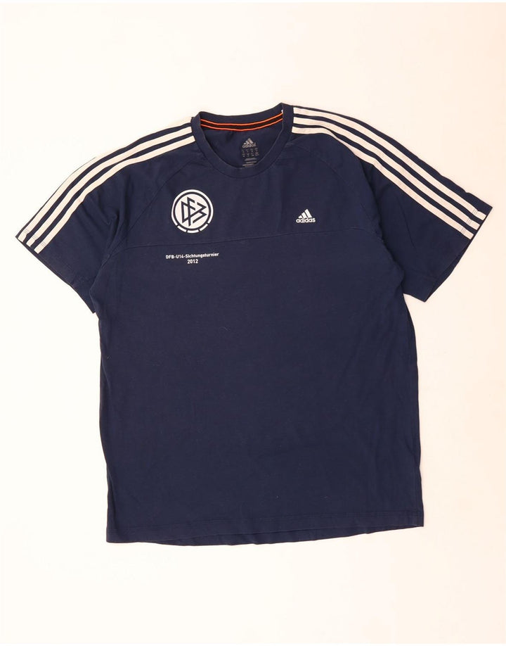 Adidas Herre Climalite grafisk T-shirt top XL marineblå polyester