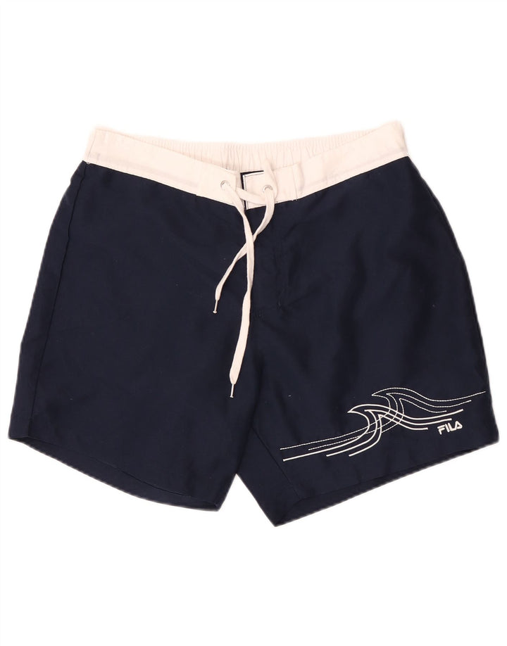 Fila Herre grafiske badeshorts Large Navy Blue Polyester