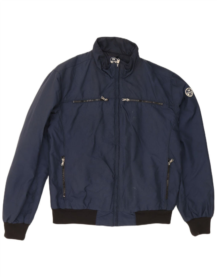 North Sails Herre Bomber Jacket UK 42 XL Navy Blue Colourblock Polyamid