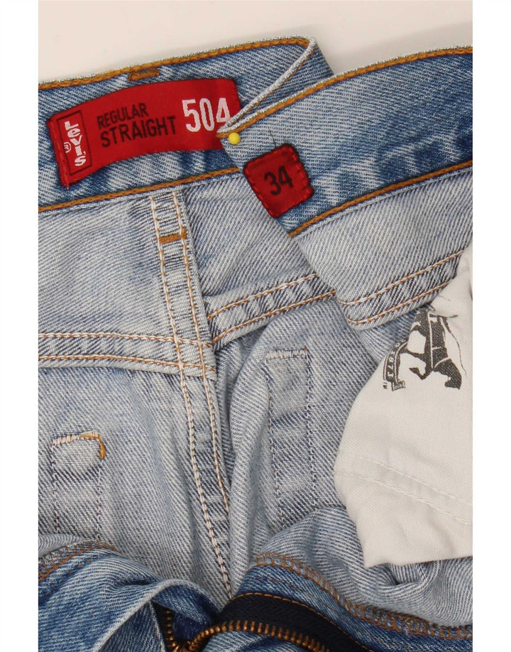 Levi's Herre 504 Regular Straight Jeans W34 L33 Blå