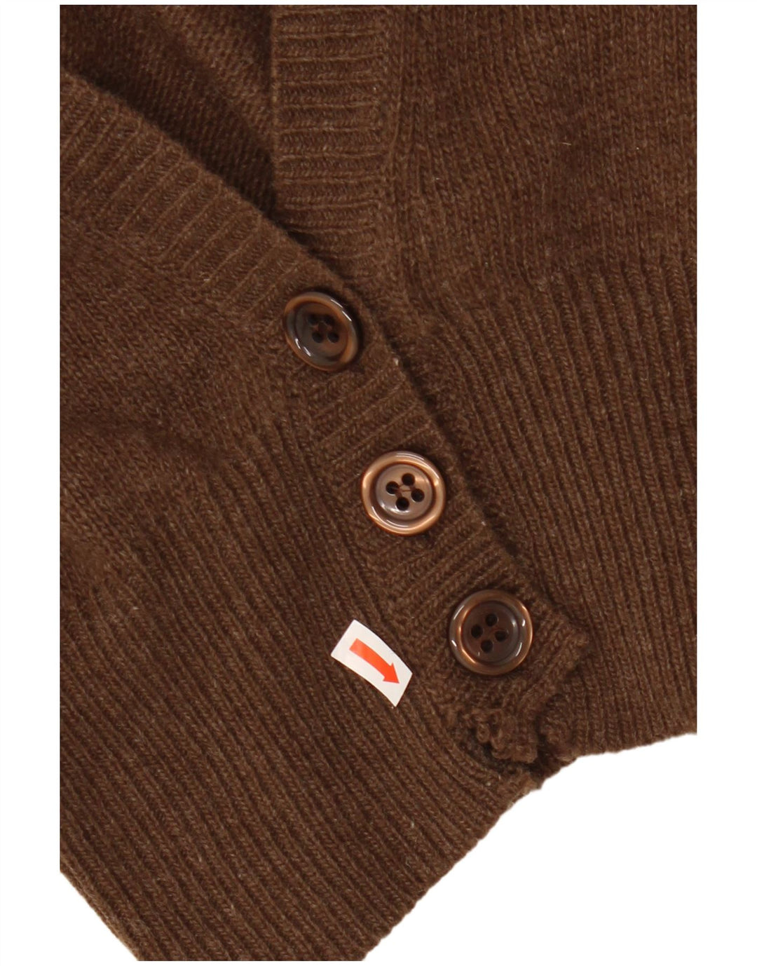 VINTAGE Womens Crop Cardigan Sweater UK 14 Medium Brun lammeuld