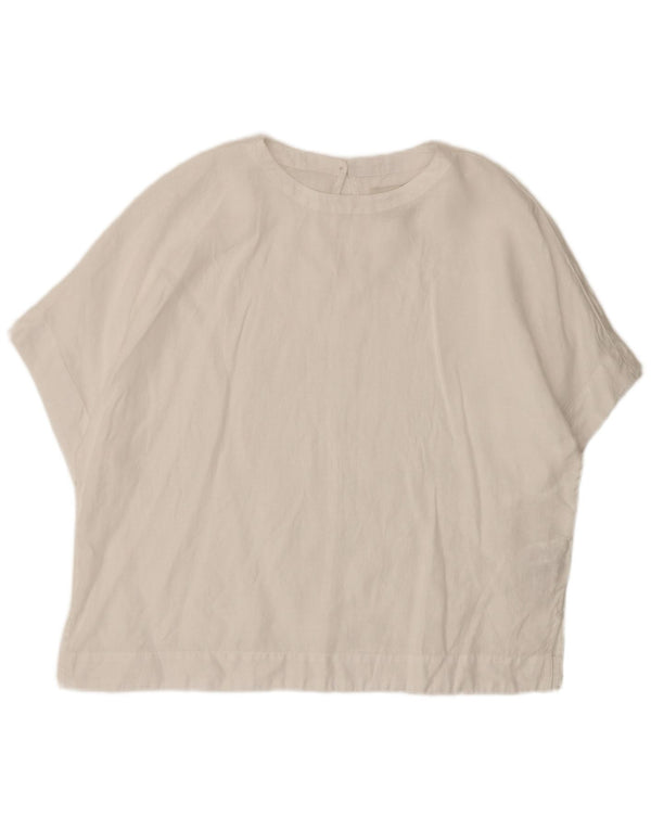 Marks & Spencer Dame Oversized bluse Top UK 14 Large White Linen