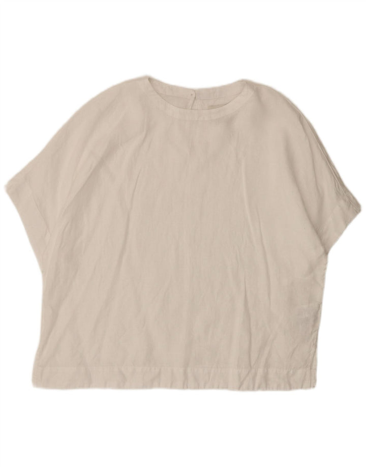 Marks & Spencer Dame Oversized bluse Top UK 14 Large White Linen