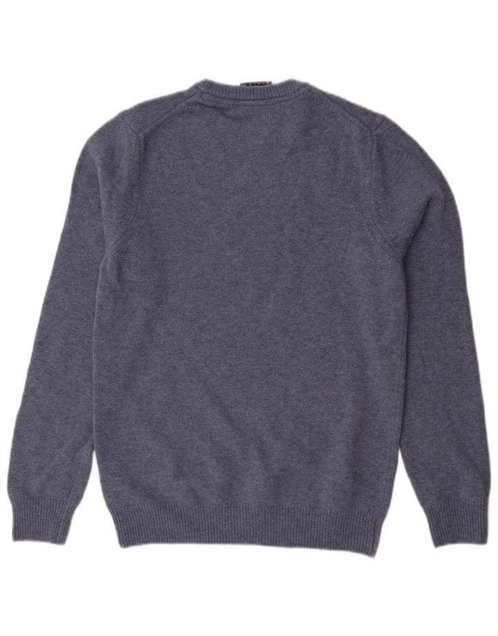 Lyle & Scott Herre sweater med rund hals XS blå uld