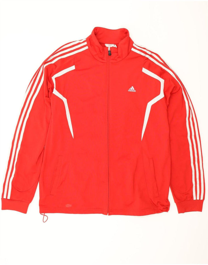 ADIDAS Mens Climalite Tracksuit Top Jacket Large Red Polyester