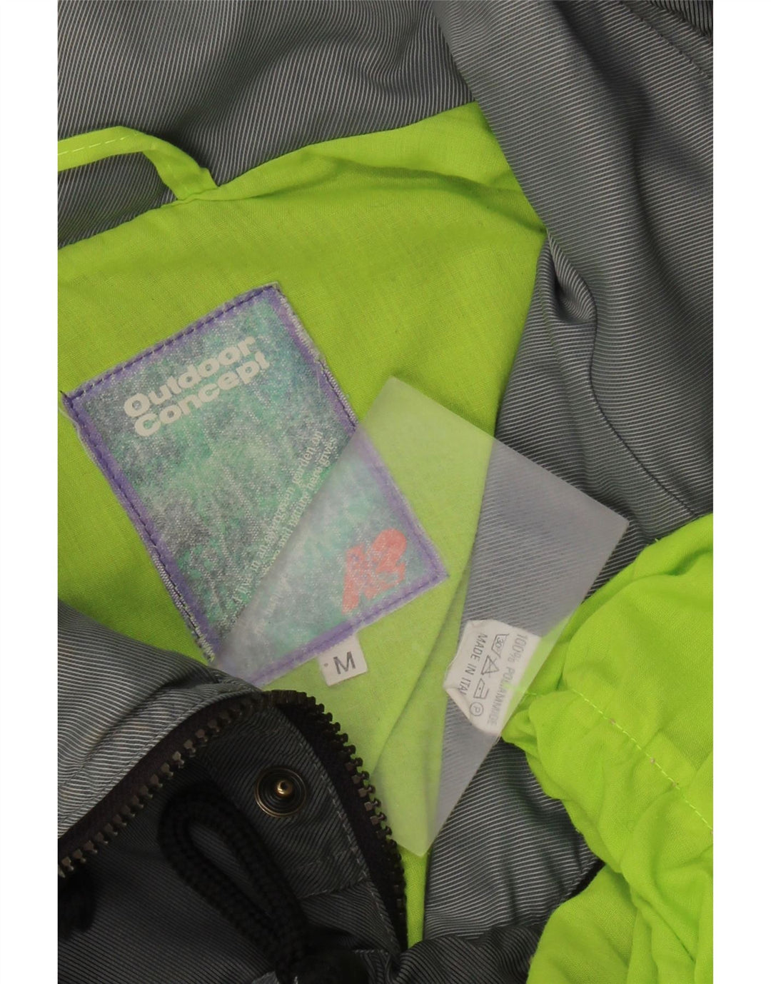 Vintage Herre Loose Fit Utility Jacket UK 38 Medium Grå Polyamid