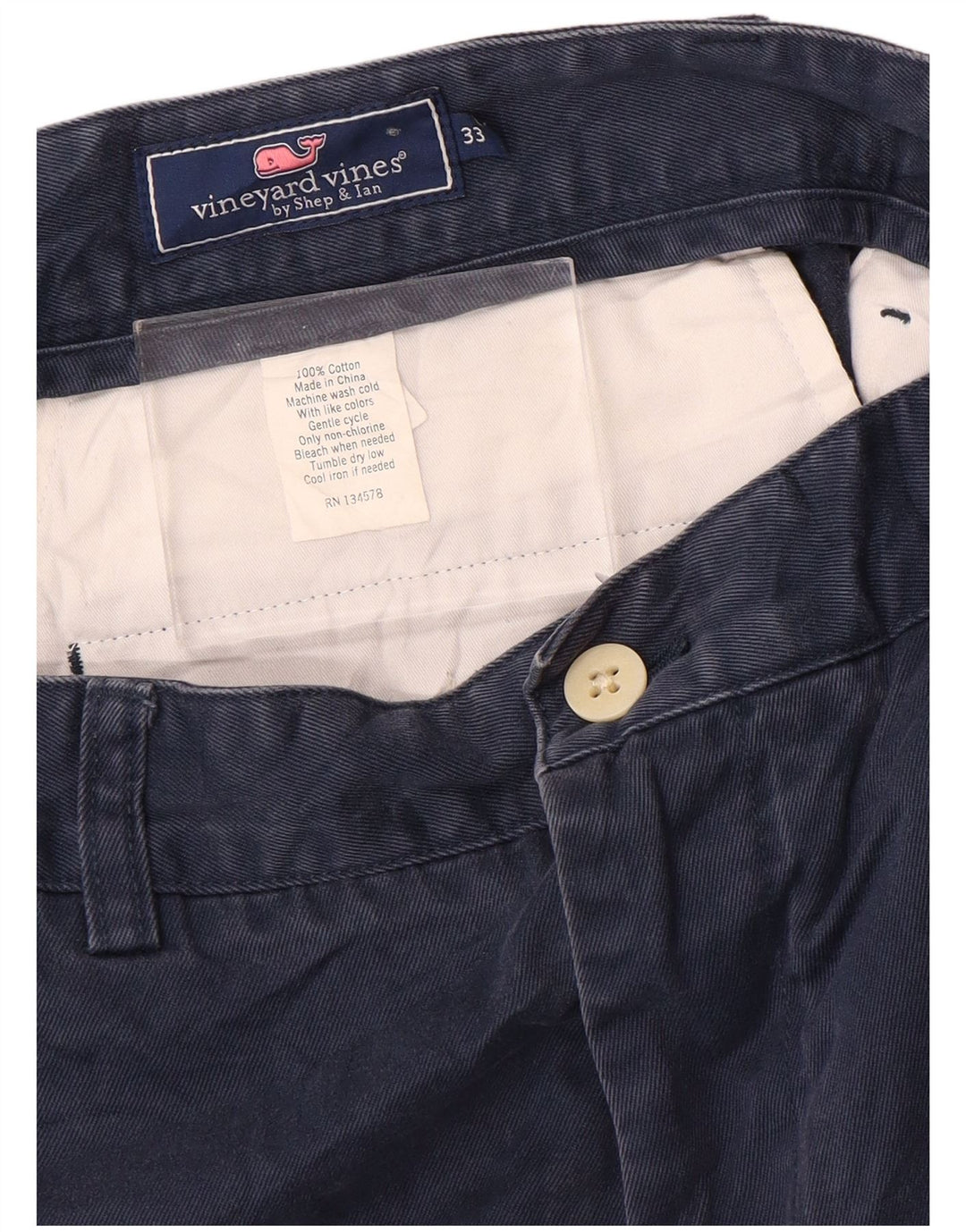 Vineyard Vines Herre Chino Shorts W33 Medium Navy Blue Bomuld