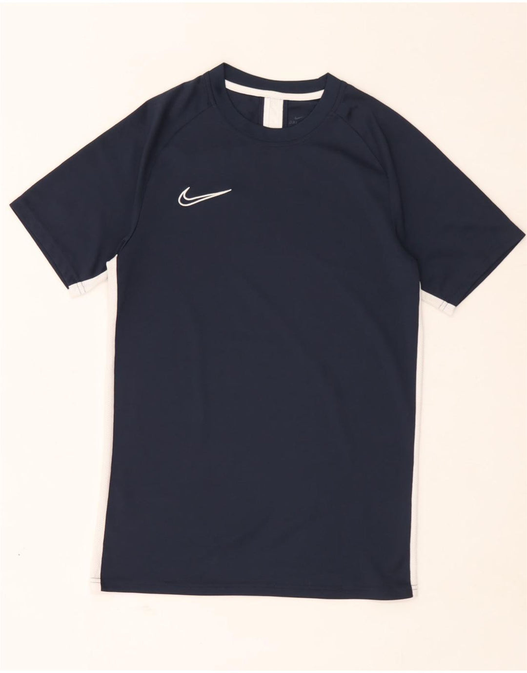 Nike Herre Dri Fit T-shirt Top Small Navy Blue Colourblock