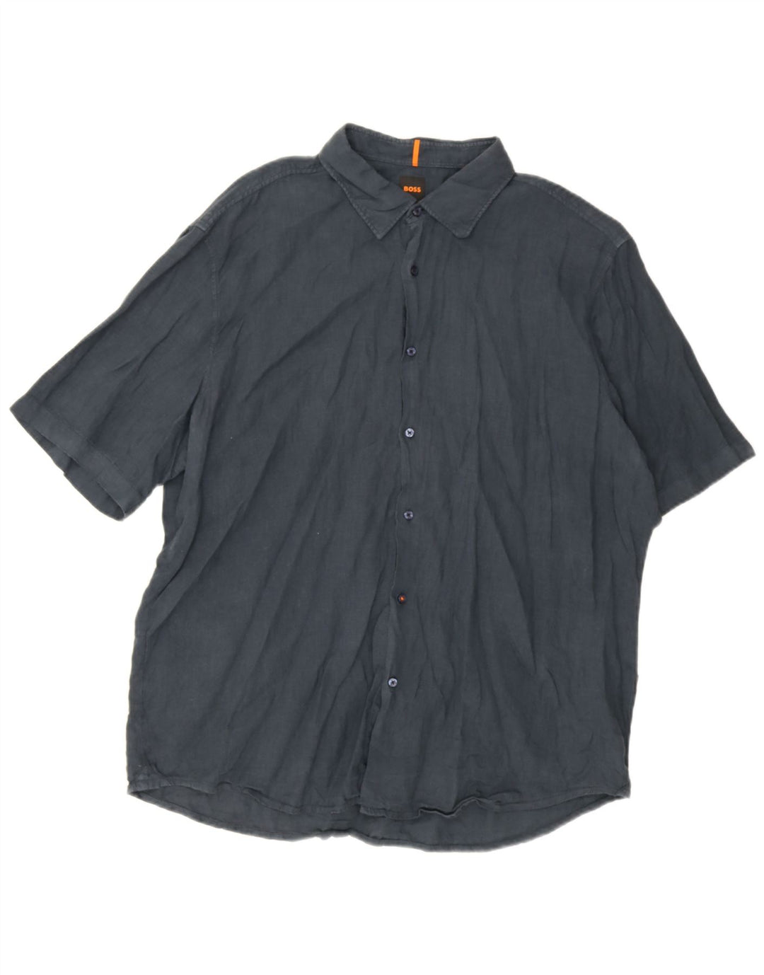 Hugo Boss kortærmet herreskjorte med normal pasform 2XL marineblå