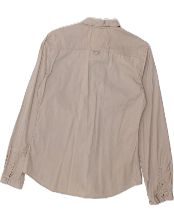 WOOLRICH Womens Slim Fit Shirt UK 14 Medium Grey Cotton Vintage Woolrich and Second-Hand Woolrich from Messina Hembry 