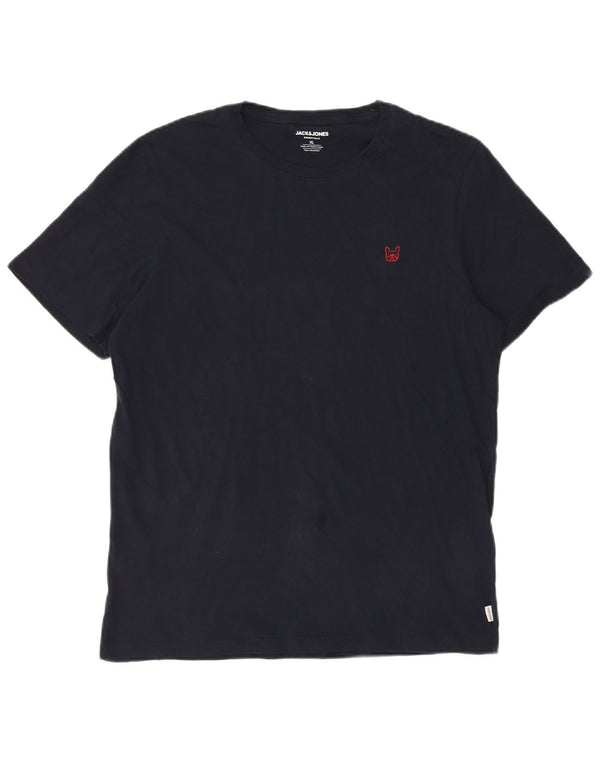 Jack & Jones herre T-shirt top XL marineblå bomuld