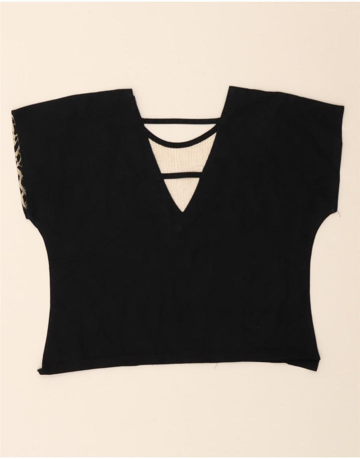 C&A Womens Oversized Blouse Top EU 36 Small Black Colourblock Cotton Vintage C&A and Second-Hand C&A from Messina Hembry 