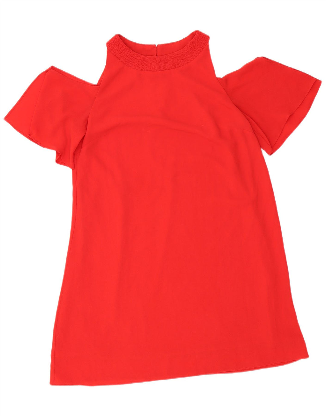 Zara Kvinder Off Shoulder Kjole UK 10 Lille Rød