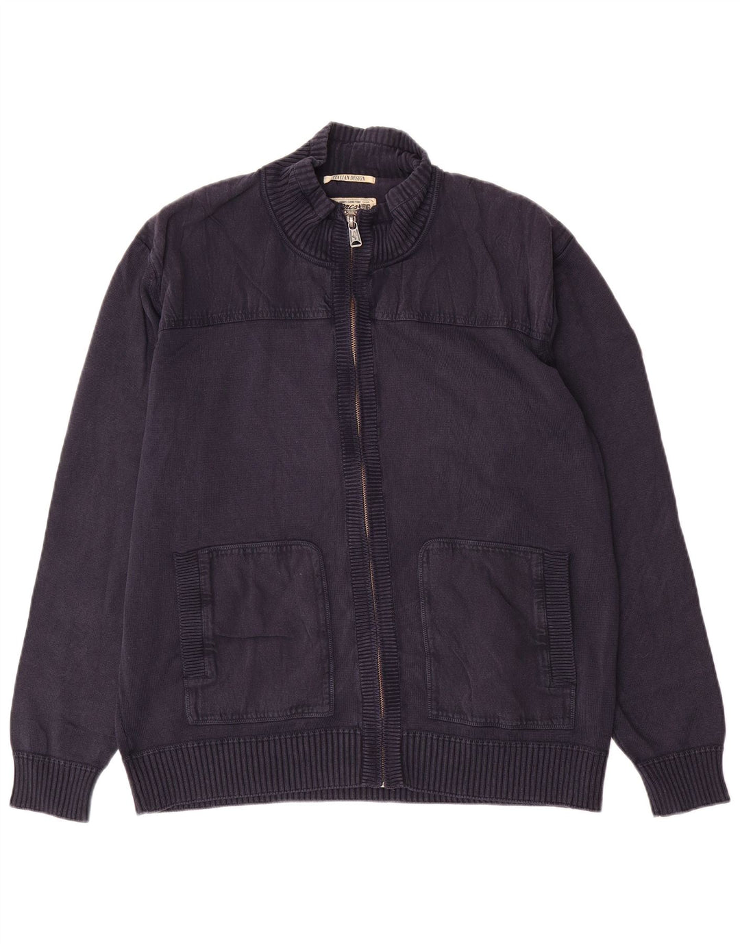 Marlboro Classics Herre Cardigan Sweater med fuld lynlås 2XL Navy Blue
