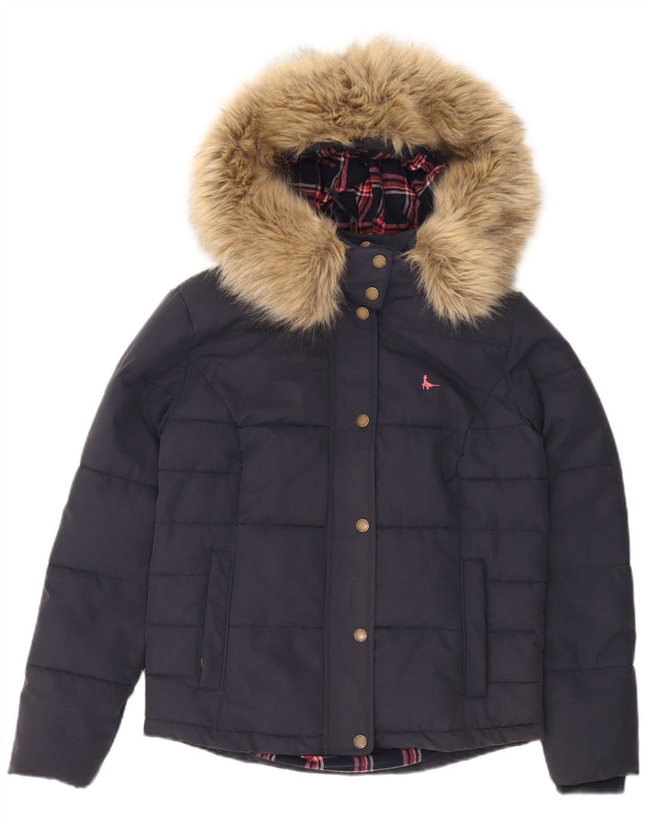 Jack Wills Dame Hættejakke UK 8 Small Navy Blue
