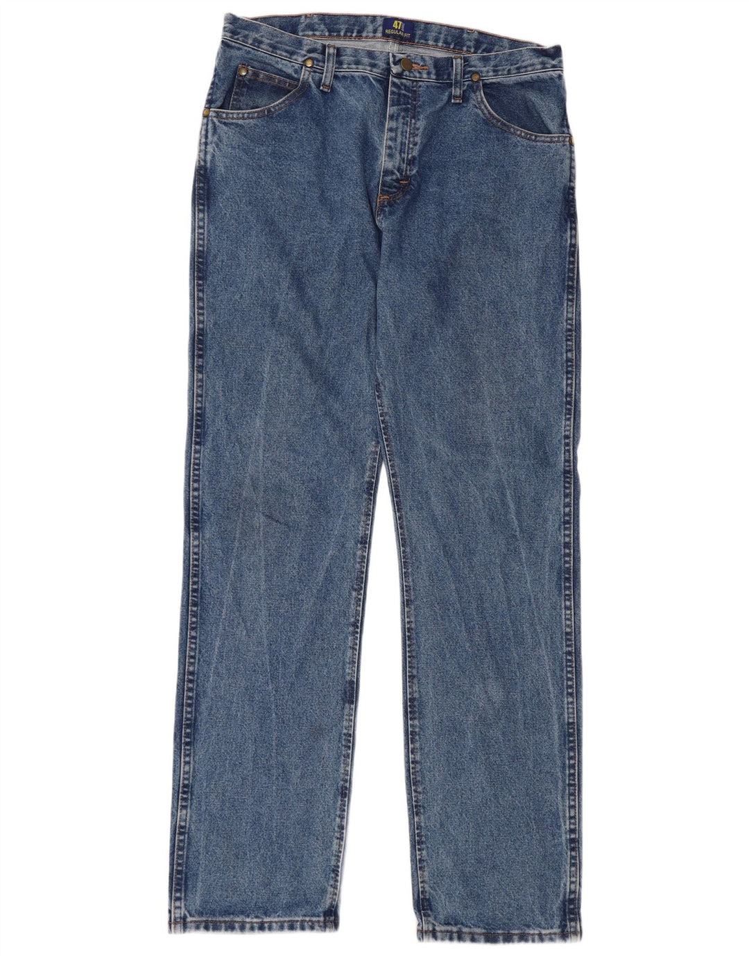 WRANGLER Straight jeans til mænd W34 L34 blå bomuld