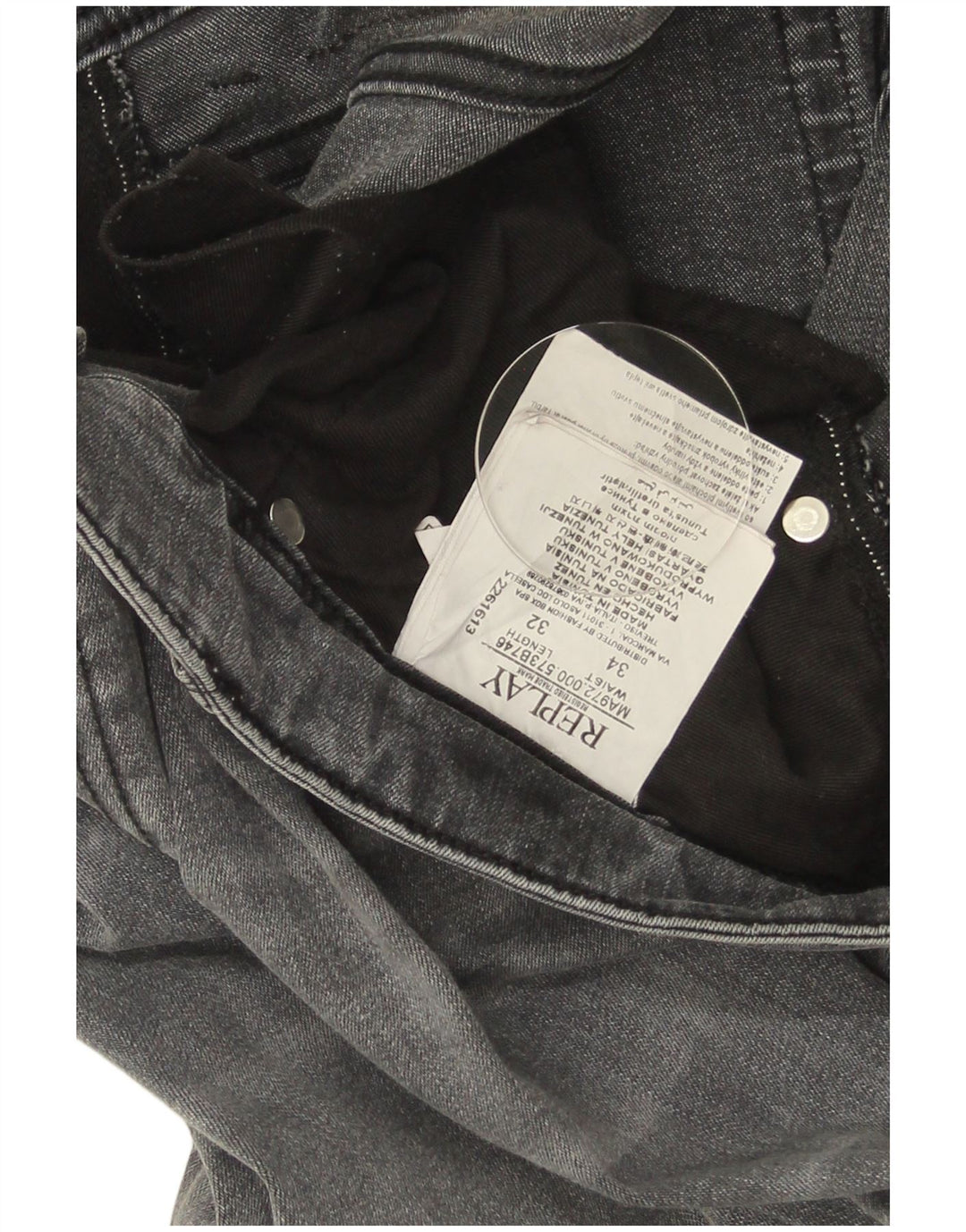 Replay Herre Grover Straight Jeans W34 L27 Grå Bomuld