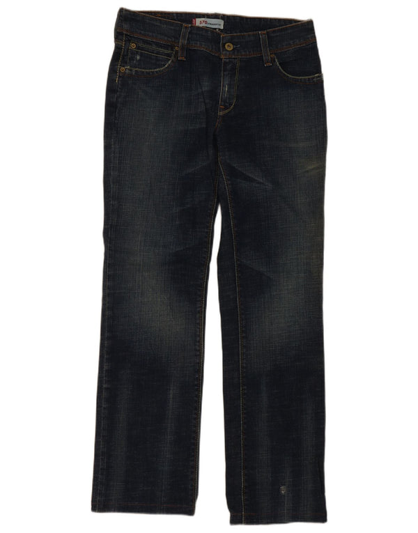 Levi's Dame 570 Straight Jeans W32 L29 Marineblå Bomuld