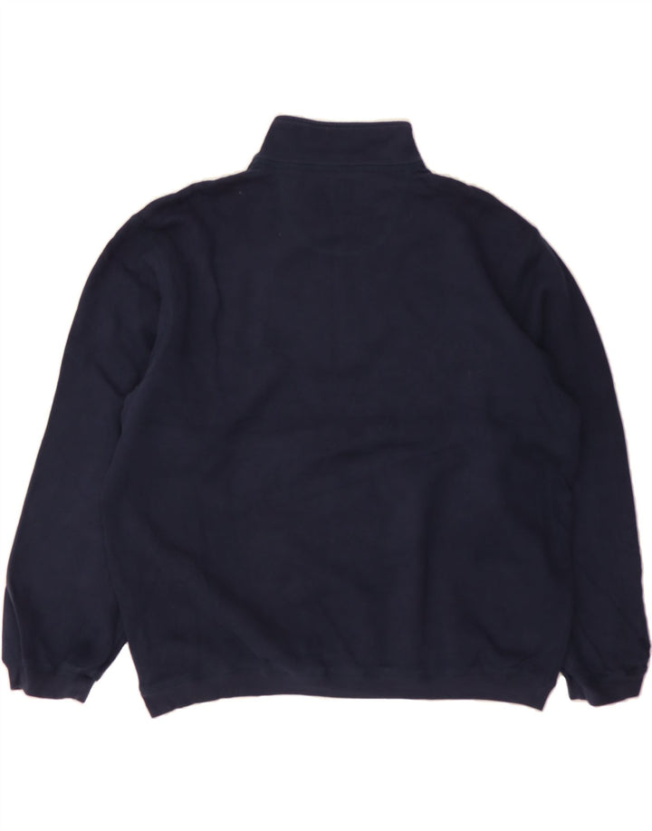 IZOD Mens Zip Neck Sweatshirt Jumper XL Navy Blue Cotton Vintage Izod and Second-Hand Izod from Messina Hembry 