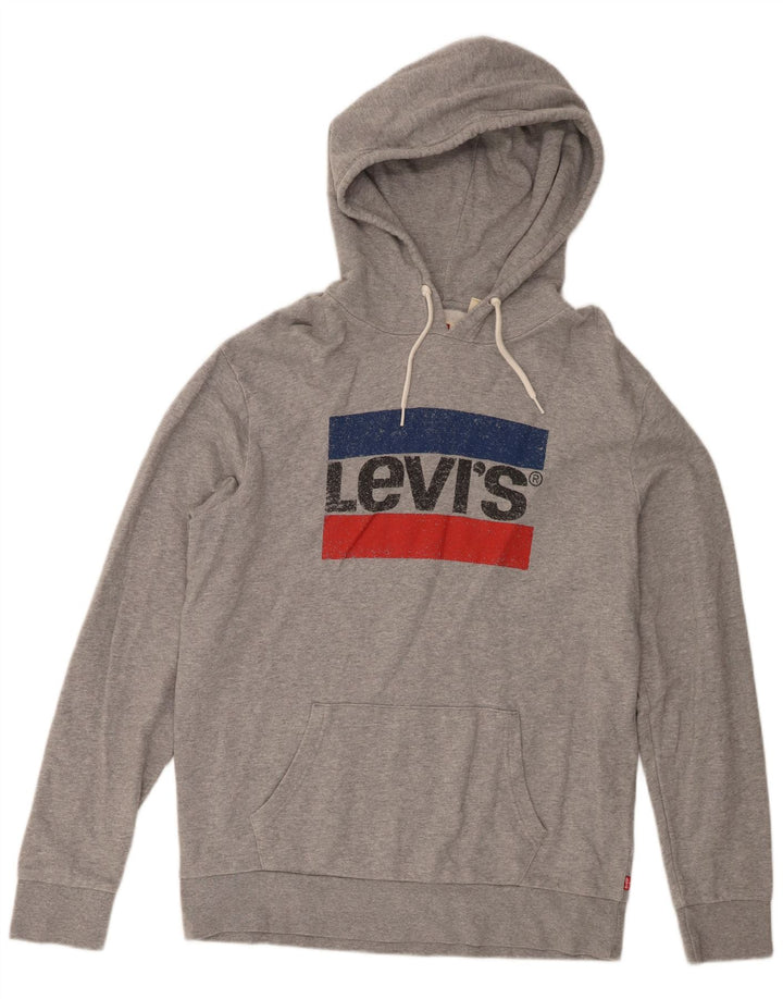 Levi's Standard grafisk hættetrøje til mænd mellemgrå bomuld