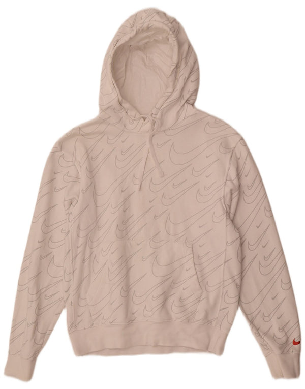 Nike Dame grafisk oversized hættetrøje Jumper UK 6 XS Hvid Bomuld